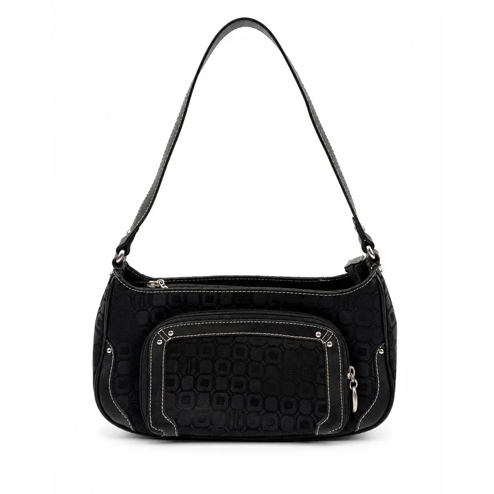 Liz & Co. Vintage Y2K Chic Black Monogram Small Shoulder Bag Purse